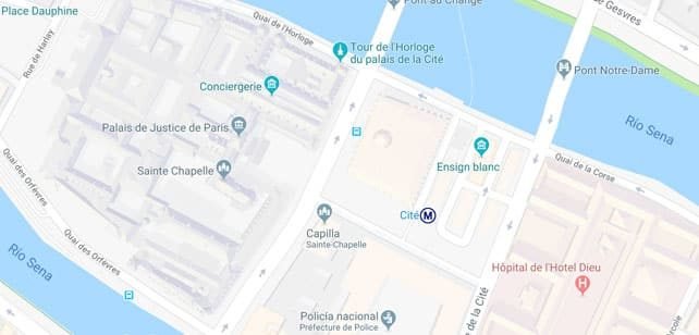 Francia-Paris-Santa-Capilla-mapa