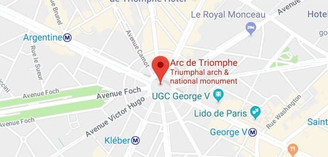 Francia-Paris-arco-del-triunfo-mapa